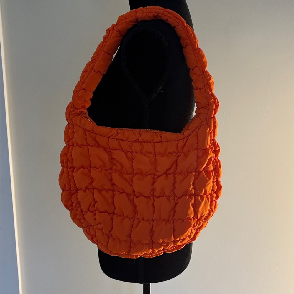 COS Orange Quilted Puffy Bag - Picture 2 of 7